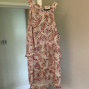 WHBM sexy, flowy and layered floral halter blouse